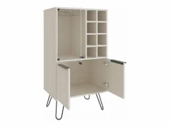 Mueble bar aster en melamina con 8 botelleros, 9 portacopas y almacenamiento inferior , , 109.4 cm X 59.6 cm X 40 cm^TuHome Sale