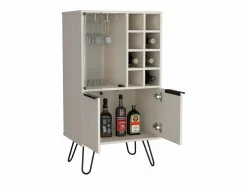 Mueble bar aster en melamina con 8 botelleros, 9 portacopas y almacenamiento inferior , , 109.4 cm X 59.6 cm X 40 cm^TuHome Sale