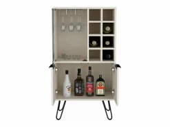 Mueble bar aster en melamina con 8 botelleros, 9 portacopas y almacenamiento inferior , , 109.4 cm X 59.6 cm X 40 cm^TuHome Sale