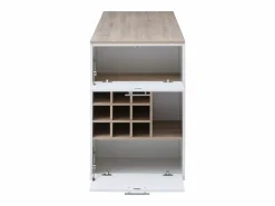 Mueble bar con almacenaje - Blanco y natural - ANOSKI^Vente-unique Clearance