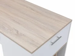 Mueble bar con almacenaje - Blanco y natural - ANOSKI^Vente-unique Clearance