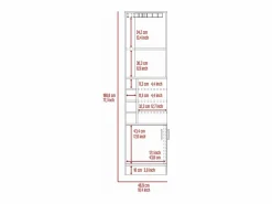 TuHome Mueble bar esquinero Syrah con soporte para copas , 180.59 cm X 46.73 cm X 46.73 cm , Marrón Gris