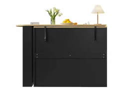 Mueble bar extensible - 138-204 x 39 x 104 cm - Mesa de comedor giratoria 360° - con 1 puerta + 3 cajones - MDF -^Merax Clearance