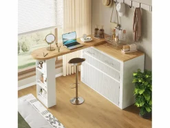 Hauss Spole Mueble Bar|Mueble bar extensible con 2 cajones y 2 puertas - Tapa extensible con ruedas - y madera