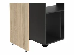 Vente-unique Mueble bar giratorio con almacenaje - Natural y antracita - SATURN Gris antracita / Color natural claro Online