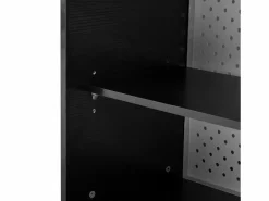 Hauss Spole Mueble Bar|Mueble bar giratorio con enchufes, iluminación LED y tablero perforado -