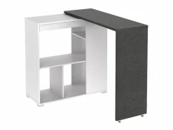 Vente-unique Mueble bar giratorio con almacenaje - Blanco y antracita - SATURN Gris / Blanco Hot