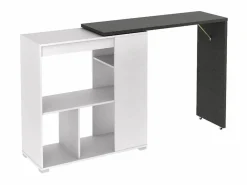 Vente-unique Mueble bar giratorio con almacenaje - Blanco y antracita - SATURN Gris / Blanco Hot
