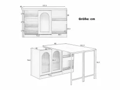 Mueble bar giratorio con 2 puertas de cristal - Tapa reversible -^Hauss Spole Outlet