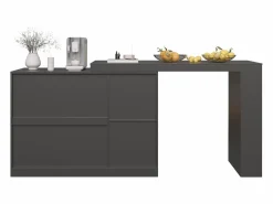 Hauss Spole Mueble Bar|Mueble bar giratorio con 3 puertas, 2 de ellas de cristal, estantes abiertos incluidos, cuerpo - 120x40x103cm