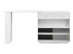 Mueble bar giratorio con enchufes, iluminación LED y tablero perforado -^Hauss Spole Online