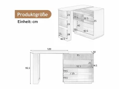 Mueble bar giratorio con enchufes, iluminación LED y tablero perforado -^Hauss Spole Online