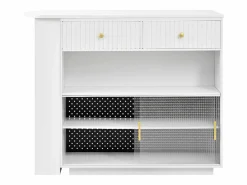 Mueble bar giratorio con enchufes, iluminación LED y tablero perforado -^Hauss Spole Online