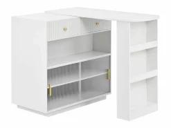 Mueble bar giratorio con enchufes, iluminación LED y tablero perforado -^Hauss Spole Online