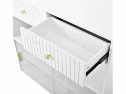 Mueble bar giratorio con enchufes, iluminación LED y tablero perforado -^Hauss Spole Online