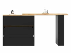 Hauss Spole Mueble Bar|Mueble bar giratorio con iluminación LED y 2 puertas de cristal - y natural claro