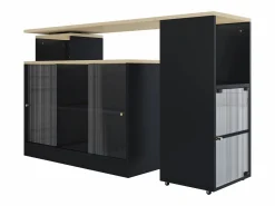 ModernLuxe Mueble bar giratorio y retráctil、Aparador multifuncional - gran espacio de almacenamiento - Negro Outlet