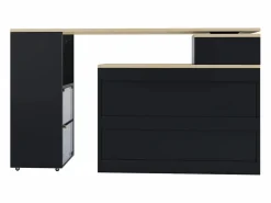 ModernLuxe Mueble bar giratorio y retráctil、Aparador multifuncional - gran espacio de almacenamiento - Negro Outlet