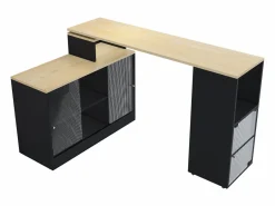 ModernLuxe Mueble bar giratorio y retráctil、Aparador multifuncional - gran espacio de almacenamiento - Negro Outlet