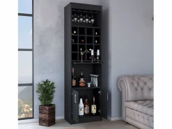 TuHome Mueble Bar|Mueble Bar Kava Beijing, con mesa extensible 180.6CM A X 51CM An X 34CM P Wengue