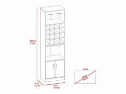 Mueble Bar kava espresso en melamina con Estante para Copas y Gabinete Inferior , 180.6 cm X 51 cm X 34 cm ,^TuHome Discount