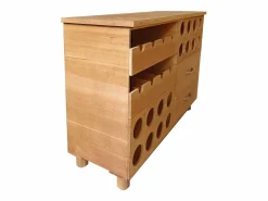 OZAIA Botellero|Accesorios Para Vino Y Bar|Mueble botellero, armario para vino de madera, L.90 x P. 32 x A. 69 cm, Natural - RIOJA