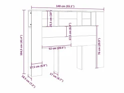 Mueble cabecero hormigón 140x18,5x104,5 cm^vidaxl