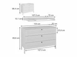Vicco Mueble De Bebé|Mueble cambiador 133x70x98.4 ajaton