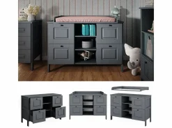 Vicco Mueble cambiador 133x70x98.4 ajaton Gris New