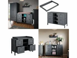 Vicco Mueble cambiador 133x70x98.4 ajaton Gris New