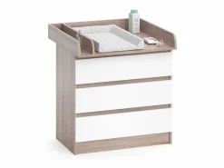 Vicco Mueble cambiador sonoma/blanco 80x76x87 emma Color natural claro Best