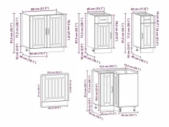 vidaxl Cocina Completa|Mueble cocina Kalmar brillo 11 pzas madera contrachapada