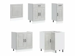 vidaxl Cocina Completa|Mueble cocina Kalmar hormigón 11 pzas madera contrachapada