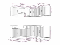 Mueble cocina Kalmar hormigón 11 pzas madera contrachapada^vidaxl Best