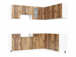 vidaxl Mueble cocina Kalmar madera vieja 11 pzas madera contrachapada Color natural claro Best
