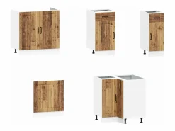 vidaxl Mueble cocina Kalmar madera vieja 11 pzas madera contrachapada Color natural claro Best