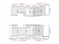 vidaxl Mueble cocina Kalmar madera vieja 11 pzas madera contrachapada Color natural claro Best