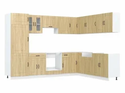 vidaxl Mueble cocina Kalmar roble sonoma 14 pzas madera contrachapada Color natural claro New