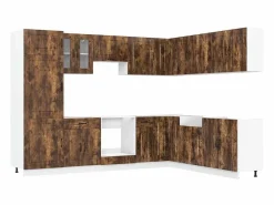 vidaxl Mueble cocina Kalmar roble ahumado 14 pzas madera contrachapada Color natural claro Outlet