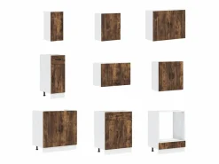 vidaxl Mueble cocina Kalmar roble ahumado 14 pzas madera contrachapada Color natural claro Outlet