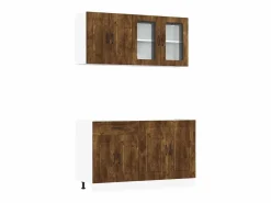 Mueble cocina Kalmar roble ahumado 4 pzas madera contrachapada^vidaxl Sale