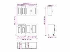 Mueble cocina Kalmar roble ahumado 4 pzas madera contrachapada^vidaxl Sale