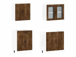 Mueble cocina Kalmar roble ahumado 4 pzas madera contrachapada^vidaxl Sale