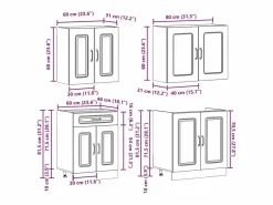 Mueble cocina Kalmar roble ahumado 4 pzas madera contrachapada^vidaxl Sale