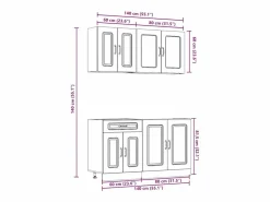 Mueble cocina Kalmar roble ahumado 4 pzas madera contrachapada^vidaxl Sale