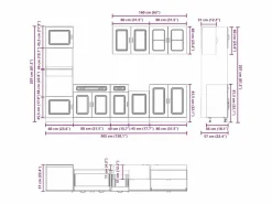 vidaxl Mueble cocina Kalmar roble ahumado 7 pzas madera contrachapada Marru00f3n Clearance