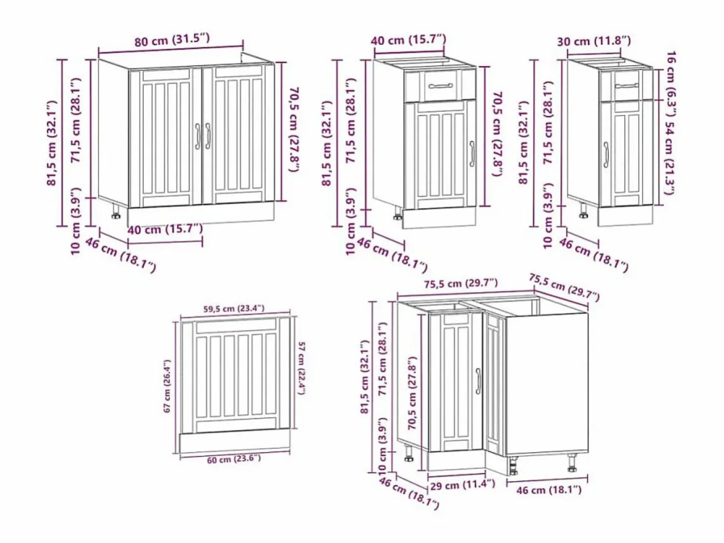 Mueble cocina Kalmar roble ahumado 11 pzas madera contrachapada^vidaxl Online