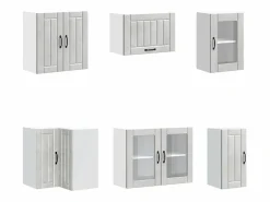 vidaxl Mueble cocina Lucca hormigón 11 pzas madera contrachapada Gris