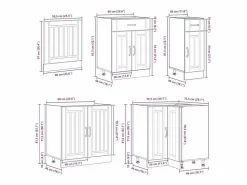 vidaxl Mueble cocina Lucca hormigón 11 pzas madera contrachapada Gris