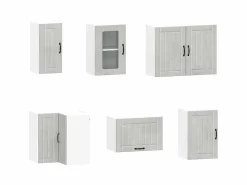 vidaxl Mueble cocina Lucca hormigón 11 pzas madera contrachapada Gris Discount